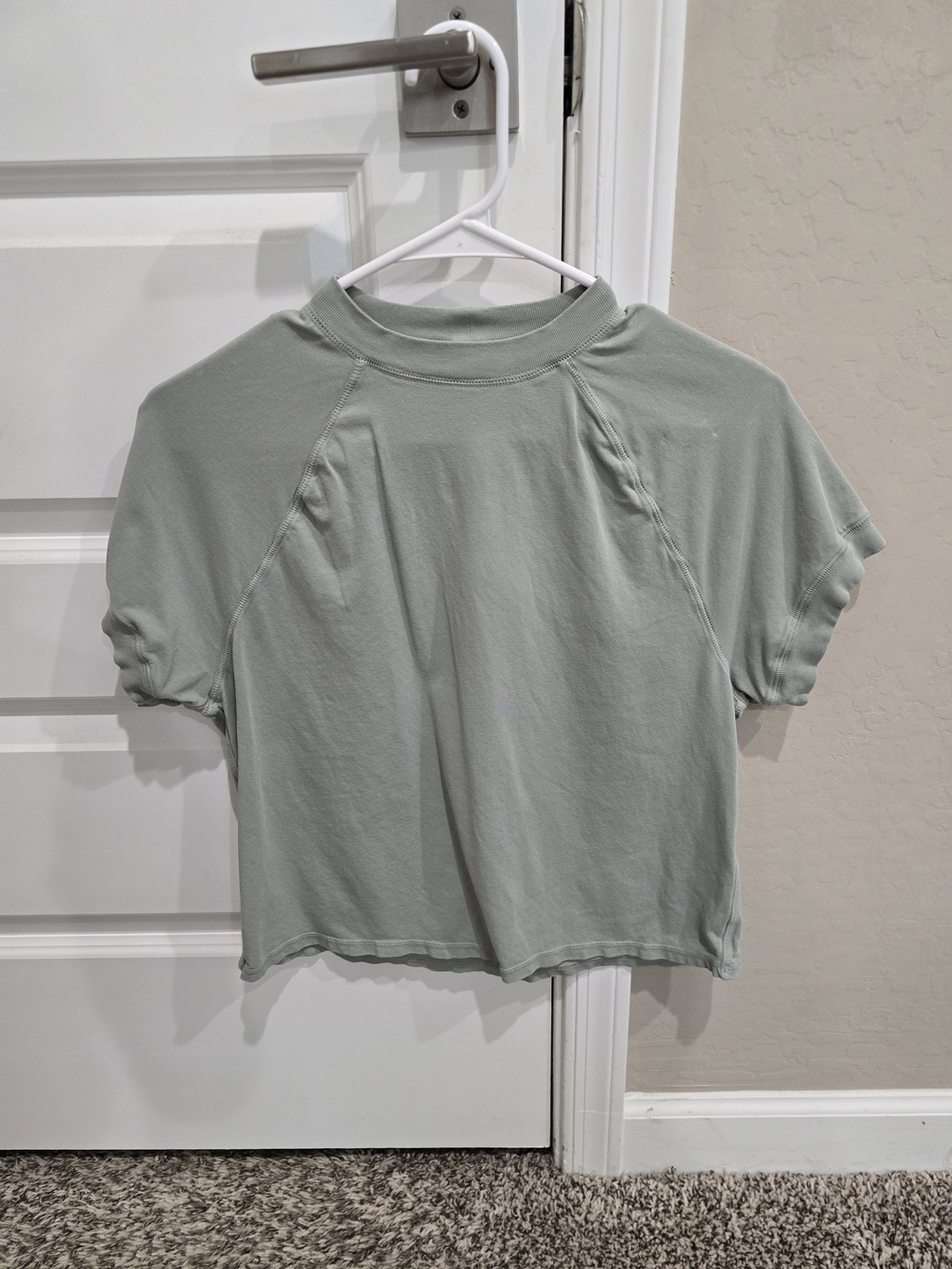SKIMS Sage Green Short Sleeve Cropped Tee